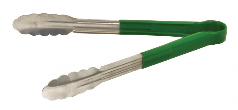12-inch Heavy-Duty Utility Tong with Green Plastic Handle